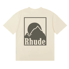 RHUDE Mountain Graphic Print T-Shirt - Cream
