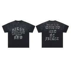 First Row “Wake Up and Be Fierce” Multi-Skull Vintage Tee
