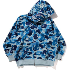 ABC CAMO POLYESTER RELAXED FIT SHARK FULL ZIP HOODIE MENS